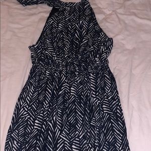 Adorable Blue and cream Chiffon Halter Dress